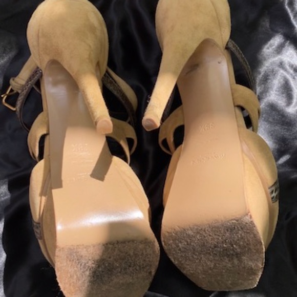 YSL Light Brown suede upper w/ snakeskin accents - Picture 5 of 5